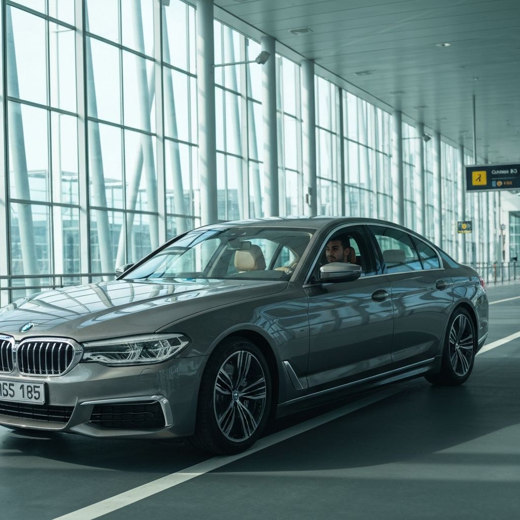 Executive car ready to take a passenger home from Stansted Airport to Winnersh